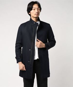 HIGH STREET へリンボンスタンドカラーコート