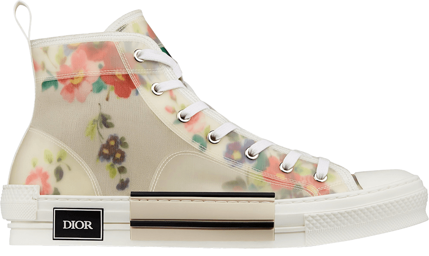Christian Dior B23 High Top Flowers Oblique In Oblique/ Multicolor