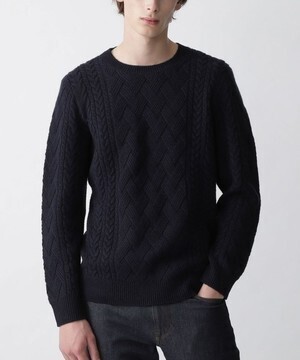 BLACK LABEL CRESTBRIDGE ウールカシミヤケーブルニット