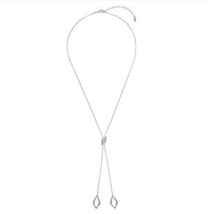 VENDOME BOUTIQUE マットホワイトカラーメタル ラリエット ネックレス