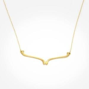 ileava jewelry V字バーネックレス K18