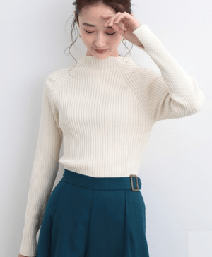ViS 【MACHINE WASHABLE】ハイネックリブプルオーバー