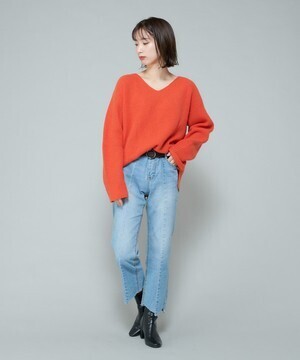 Ciaopanic 前後2wayソフトラム片畦ニットプルオーバー