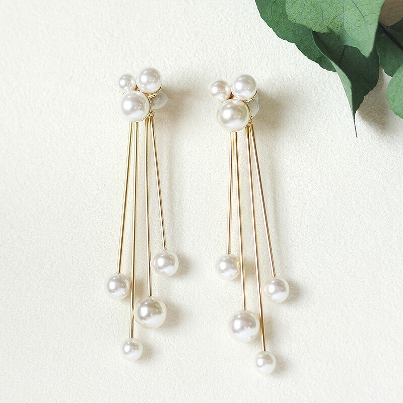 e.m. Cloud　pearl　pierced earring