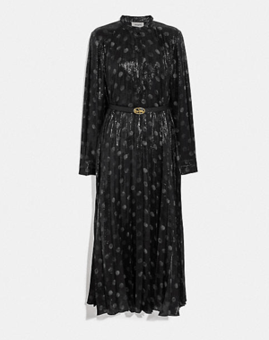COACH メタリック ドット ドレス ウィズ ベルト