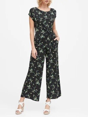 Banana Republic プリント タイフロント クロップドジャンプスーツ