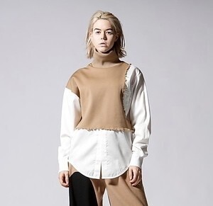 disemBySiiK SHIRT SWITCHED HIGHNECK TOPS