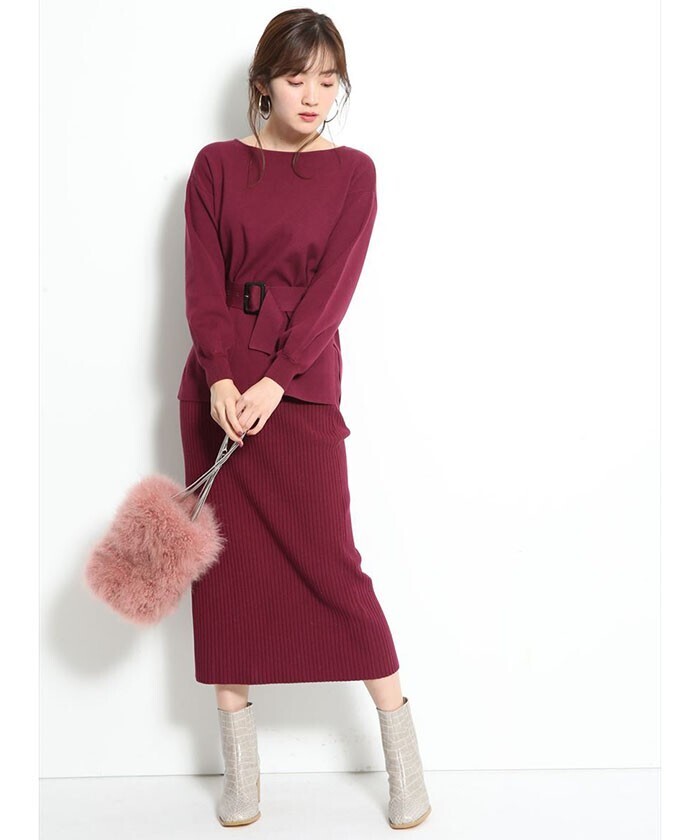 Mystrada ベルテッドニットアップ