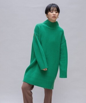 Audrey and John Wad ラムウールハイネックロングニットプルオーバー