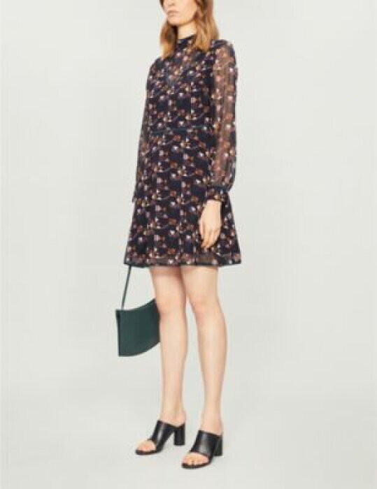 Ted Baker London Nordic Puzzle high-neck crepe dress