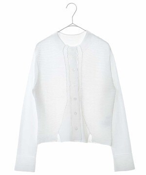HIROKO BIS 【洗える】メロウリブデザインカーディガン