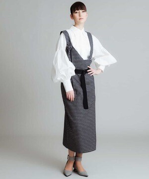 HIROKO KOSHINO 【日本製】先染めチェックドレス