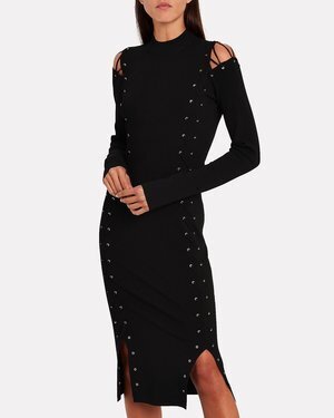Alexander McQueen Lace-Up Stretch Jersey Dress