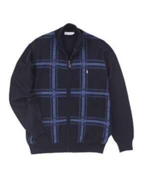 Hush Puppies JQ格子スタンド衿全開ZIPJK