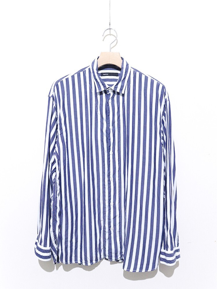 08sircus Wide stripe garment dyed shirt