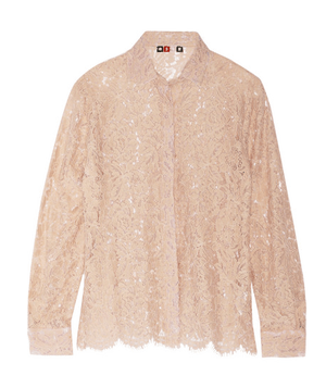 MSGM フローラルレース シャツ ピンク