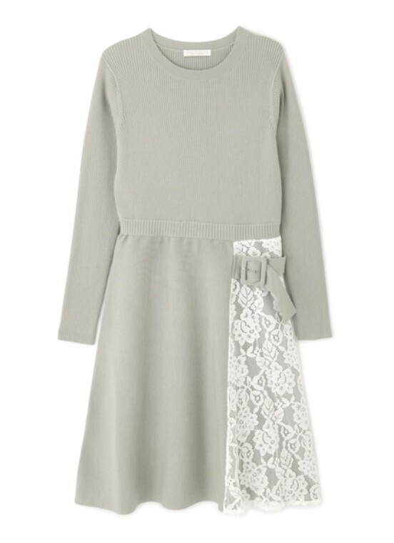 PROPORTION BODY DRESSING サイドレースニットワンピース