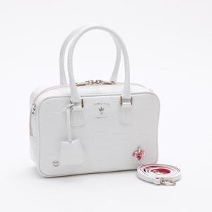 A.D.M.J. CROCOEMBOSSING BEE MOTIF BOSTONBAG 23cm