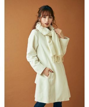 dazzlin ファーマフラー付Aラインガーリーコート