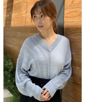 TONAL ケーブルアンゴラアシメニット