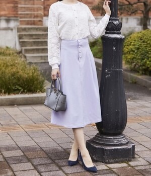 tocco closet luxe パール付き後ろレースアップデザインスカート