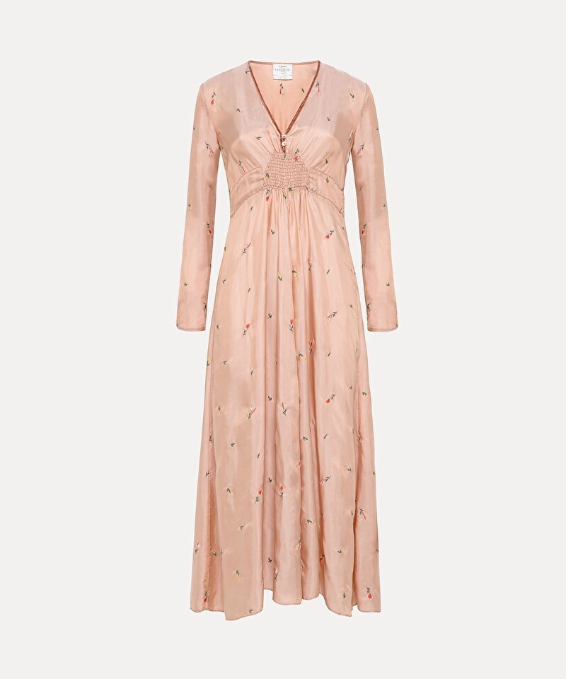 forte forte dress in twill viscose with embroidered detailing