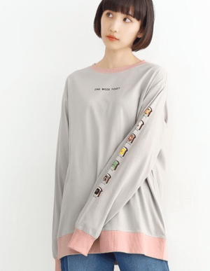 merlot ONE WEEK TOASTロングスリーブTシャツ