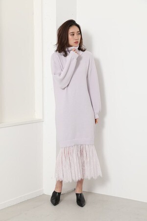 rienda Lace hem over Knit OP