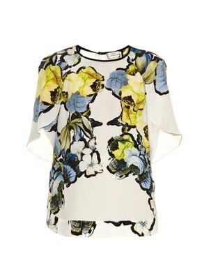 ERDEM Rakeen Jardim Lemon-print top