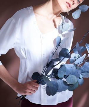 LADYMADE アシンメトリーデザインカラーシャツ