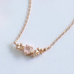 TAKE-UP [誕生花ジュエリー] 4月サクラネックレス(横ライン)