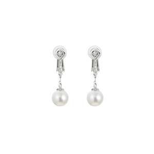 festaria bijou SOPHIA Pt900/850 アコヤパール・ダイヤモンド イヤリング