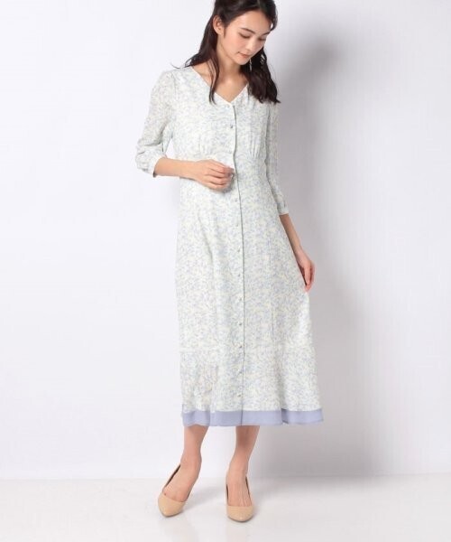 LAISSE PASSE 小花柄ミディワンピース