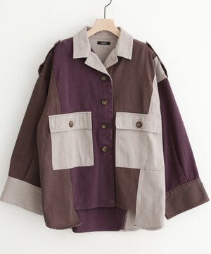merlot ブロック配色CPOジャケット