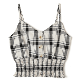 GRL チェック柄シャーリングキャミビスチェ