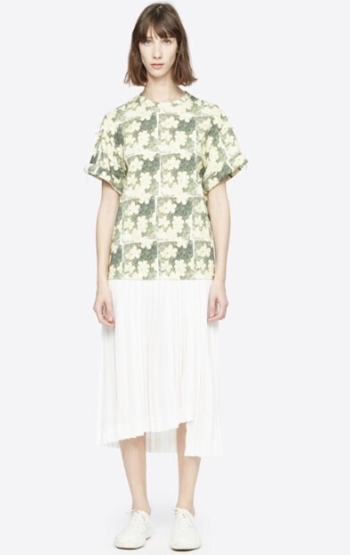 3.1 Phillip Lim Daisy Print Pleated T-Shirt Dress