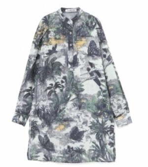 SAAAGE boutique ボタニカルプリントロングシャツ
