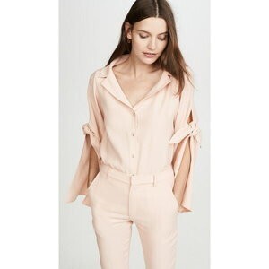 ADEAM Pink Petal Blouse Tie Sleeve Long