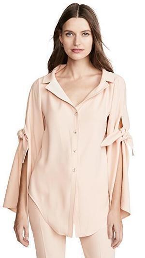 ADEAM Long Sleeve Tie Blouse