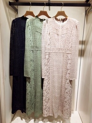 COCODEAL レースミックスロングワンピース