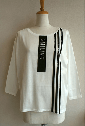 BEATRICE シルケット天竺　SMILING　七分袖Tシャツ
