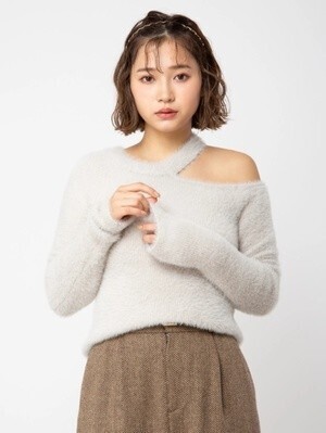 CECIL McBEE 肩見せフェザートップス