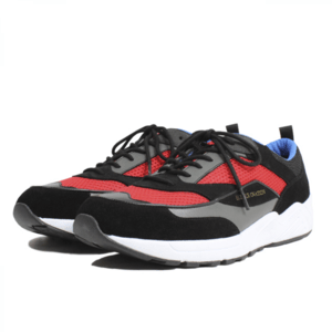 Honour Ovation 【4070】BLACK/RED/BLUE メンズ ロートップ レザー×メッシュ スニーカー
