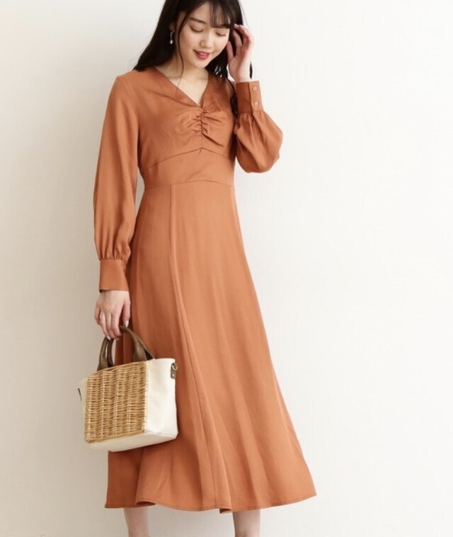 N.(N. Natural Beauty Basic) フロントシャーリングワンピース