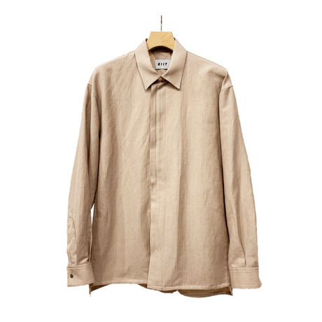 KIIT Li/C HERRINBONE STRIPE ZIP UP SHIRT