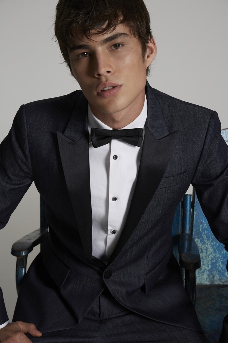 Dsquared2 Denim Berlin Blazer With Satin Lapel