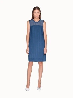 Akris Sleeveless Dress with Grid Knit