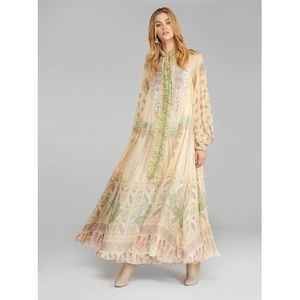ETRO ネックリボン付き ロング丈 シルクシフォン ドレス