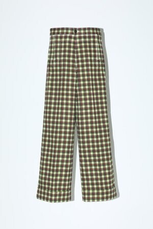 TOGA PULLA COTTON TWILL CHECK PANTS