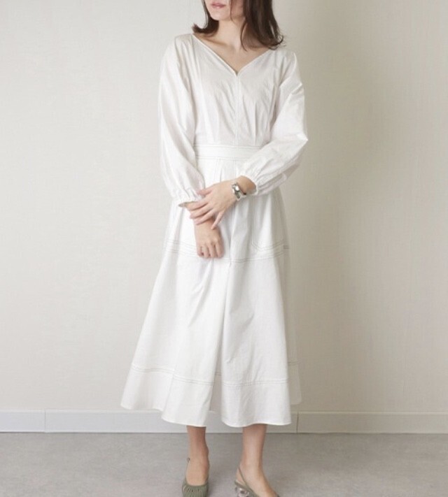 RANDA バックオープンシャツワンピース